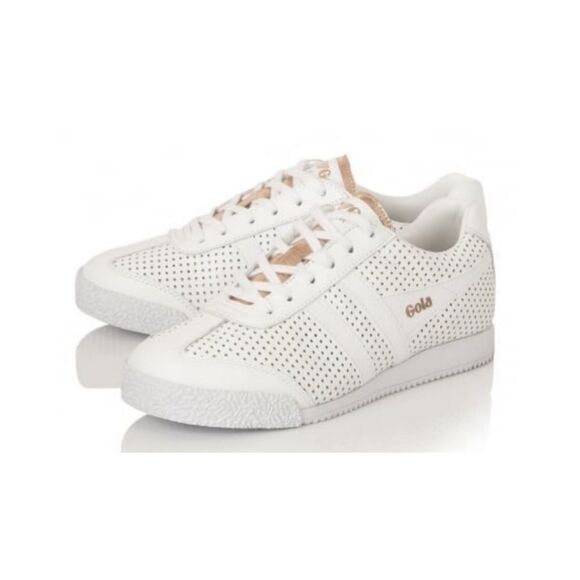 Gola Shoes - Gola White and Tan Women's Sneakers